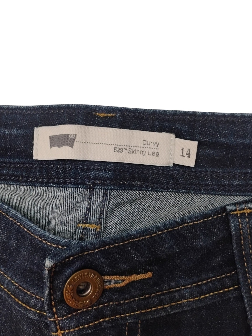 Levi's 529™ Curvy Skinny Leg Jeans in Dark Indigo SZ 14 - Picture 2 of 7